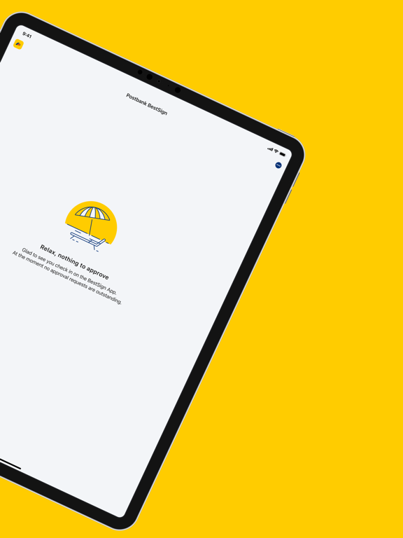Postbank BestSign iPad screenshot 2 - Finance app