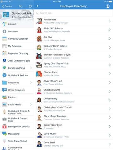 Guidebot iPad screenshot