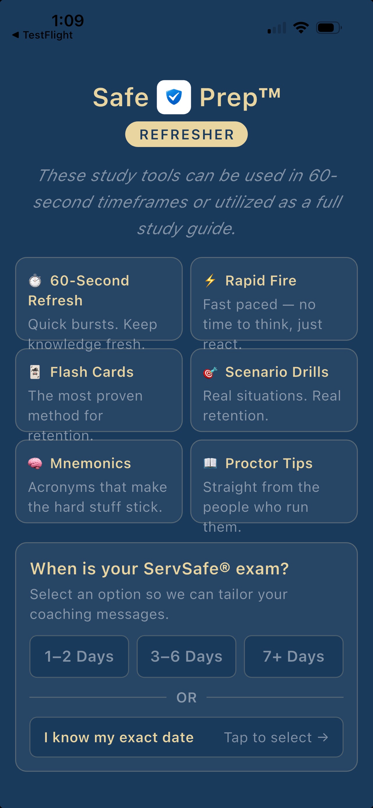 Screenshot 1 of SafePrep Refresher