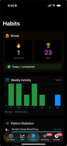 HRV Flow: Recovery Score iPhone screenshot