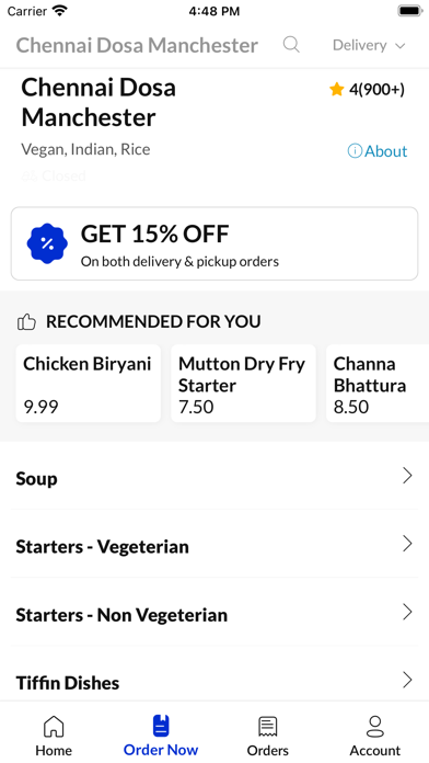 Chennai Dosa Manchester. Screenshot