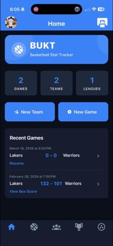 BUKT - Basketball Stat Tracker iPhone screenshot