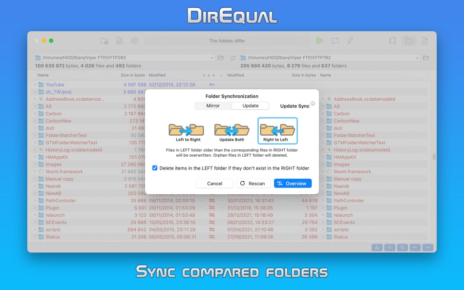 #2. DirEqual (macOS) 由: Grzegorz Staszczyk