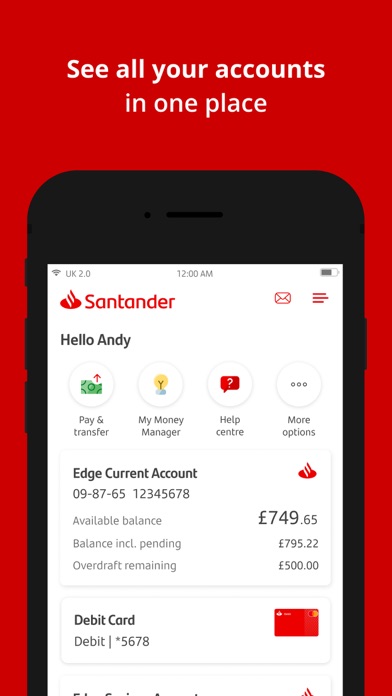 Santander Mobile Banking Screenshot