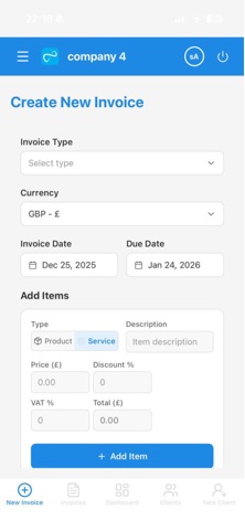 Infinit Invoice iPhone screenshot