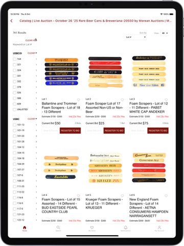Morean Auctions Mobile iPad screenshot