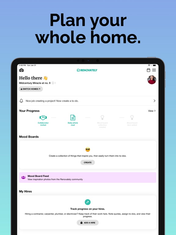 Renovately – Home Renovation iPad screenshot 1 - Productivity app