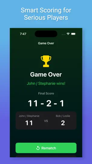 Captura de pantalla de Pickleball Score-Keeper en iPhone 8