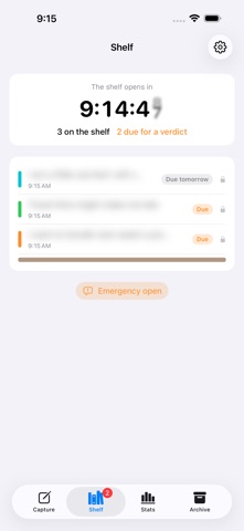 WorryShelf — Worry Later iPhone screenshot