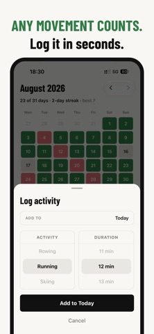 UNSKIP: Fitness Habit Tracker iPhone screenshot