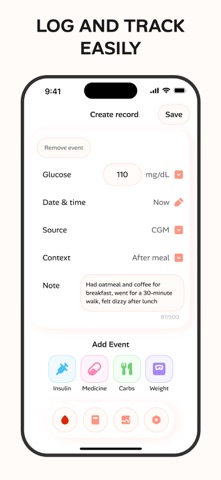 Blood Sugar - Tracker Log screenshot