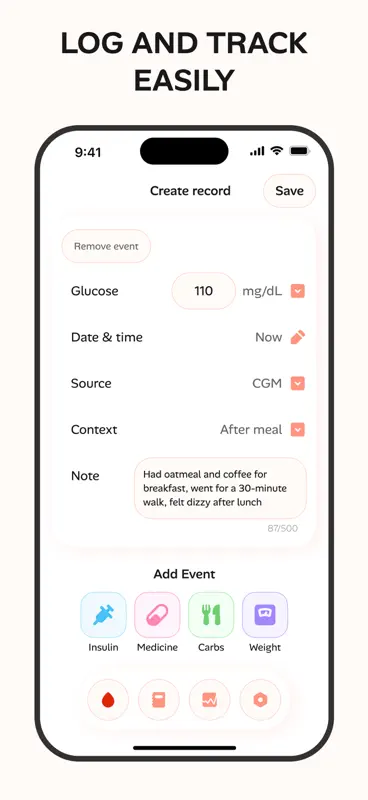 Blood Sugar - Tracker Log screenshot 2 of 6