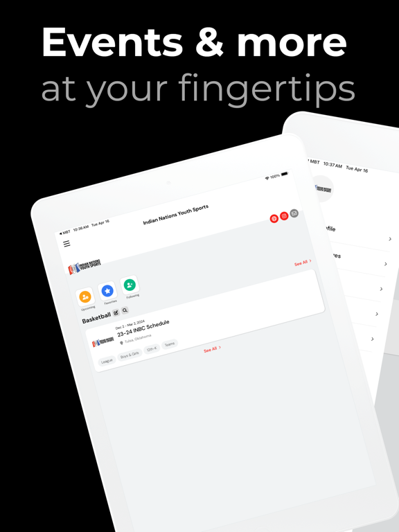INYS iPad screenshot 1 - Sports app