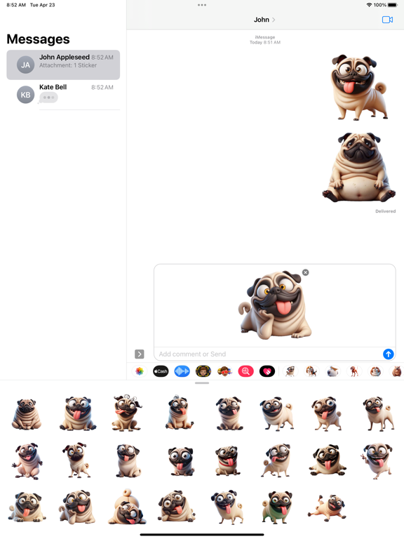 Screenshot #6 pour Goofy Pug Stickers