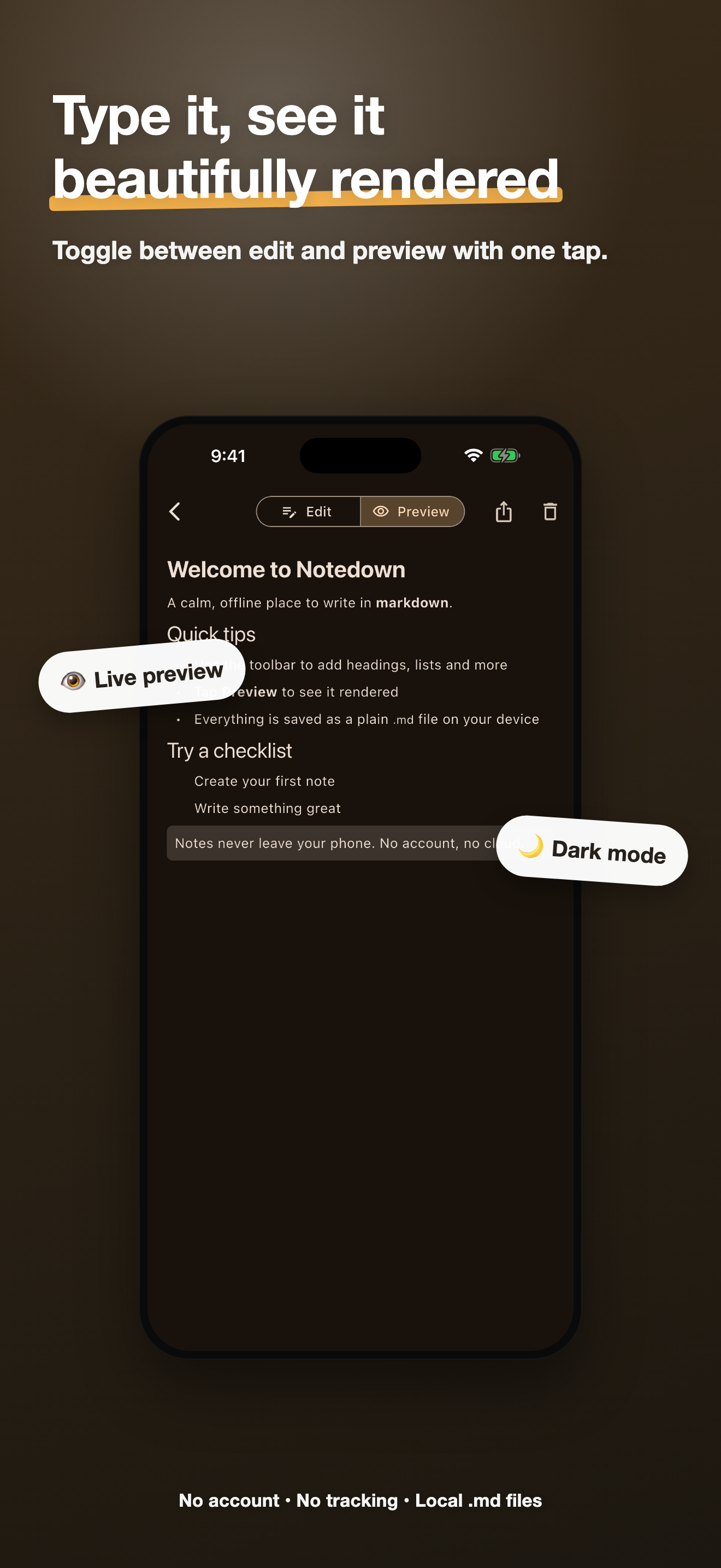 Notedown: Markdown Notes screenshot 2