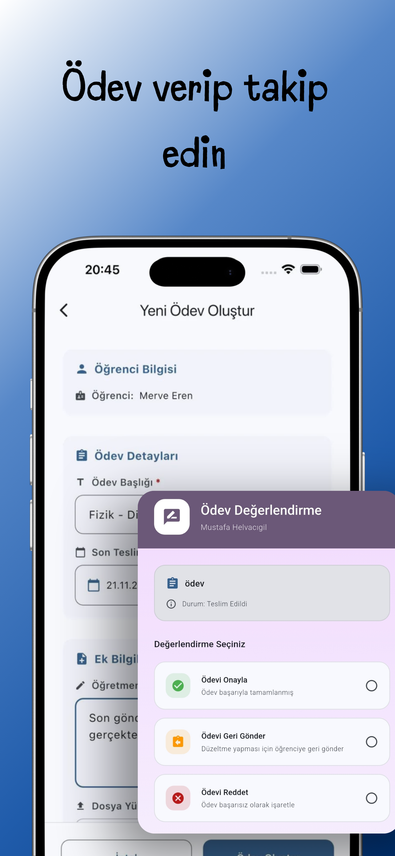 Deta: Ders, Ödev, Ödeme takibi