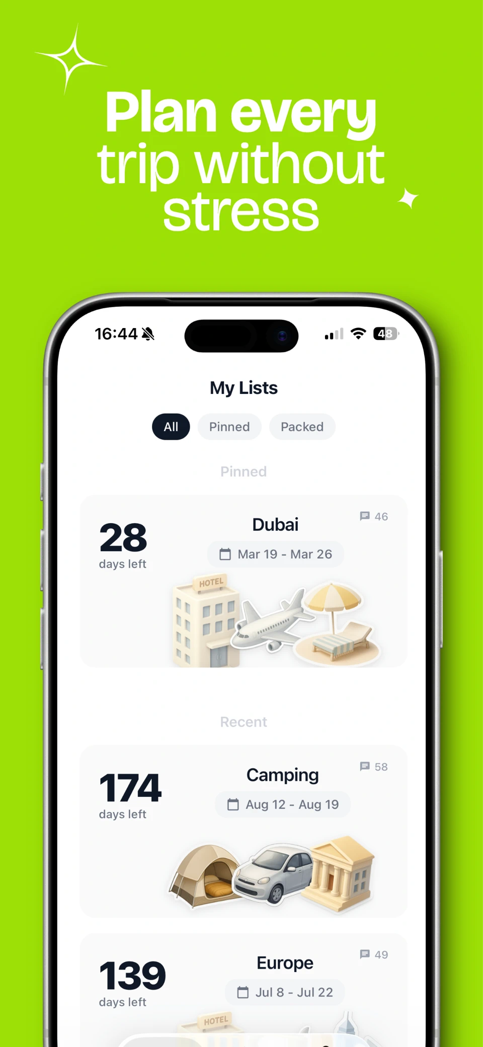 Travel Packing List: Bagio screenshot