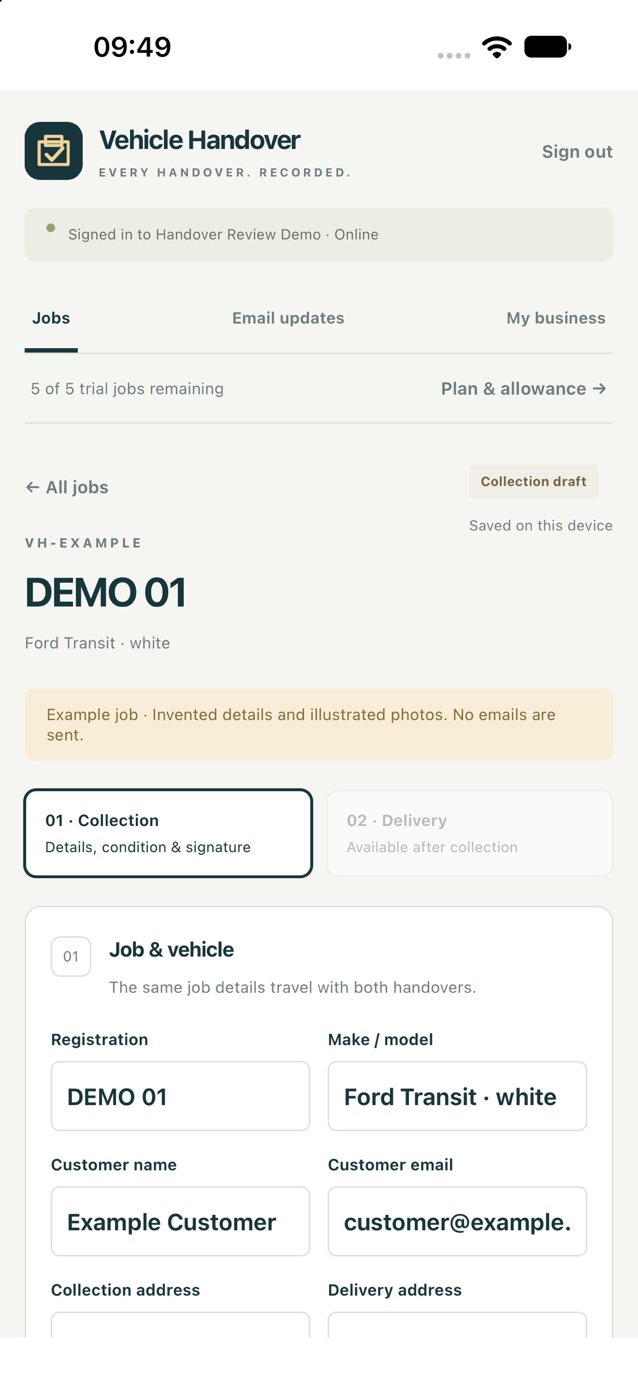 Screenshot 3 of Vehicle Handover