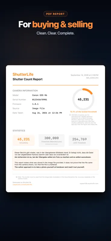 ShutterLife: Shutter Count screenshot 7 of 8