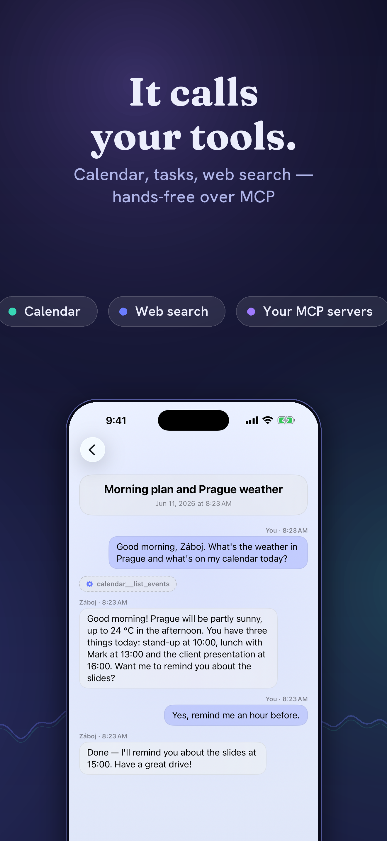Záboj – Voice AI Assistant screenshot 2