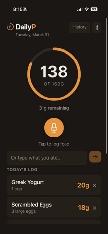 DailyP: Protein Tracker Screenshot 1 of 7