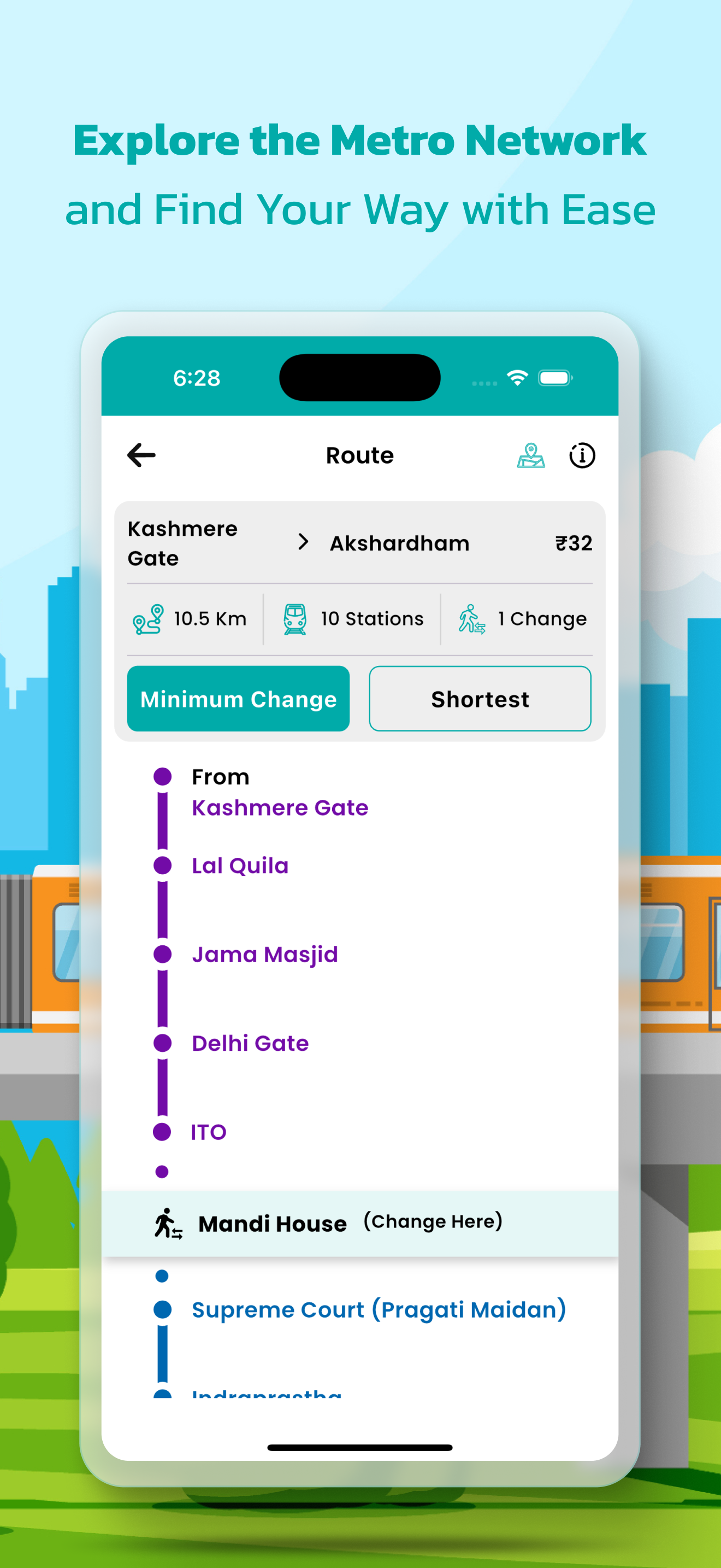 Delhi Metro-Route & Map