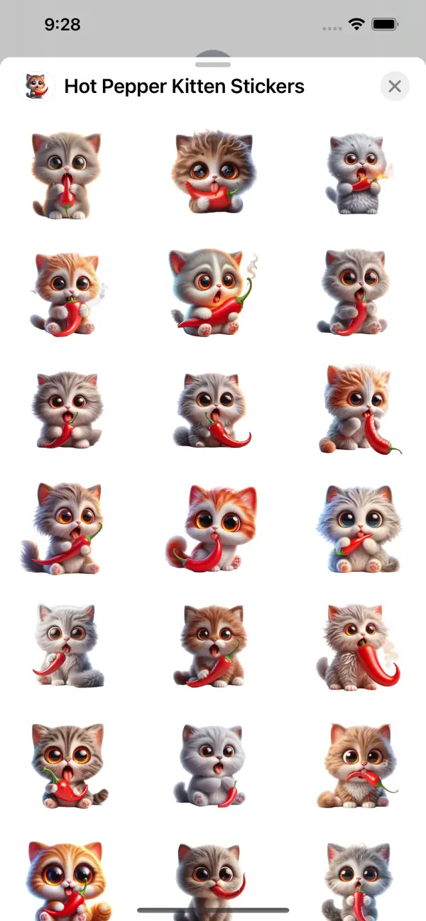 Screenshot #1 pour Hot Pepper Kitten Stickers