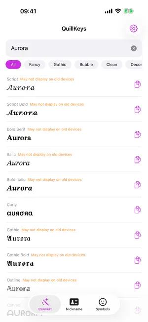 QuillKeys — Fonts Keyboard screenshot 1