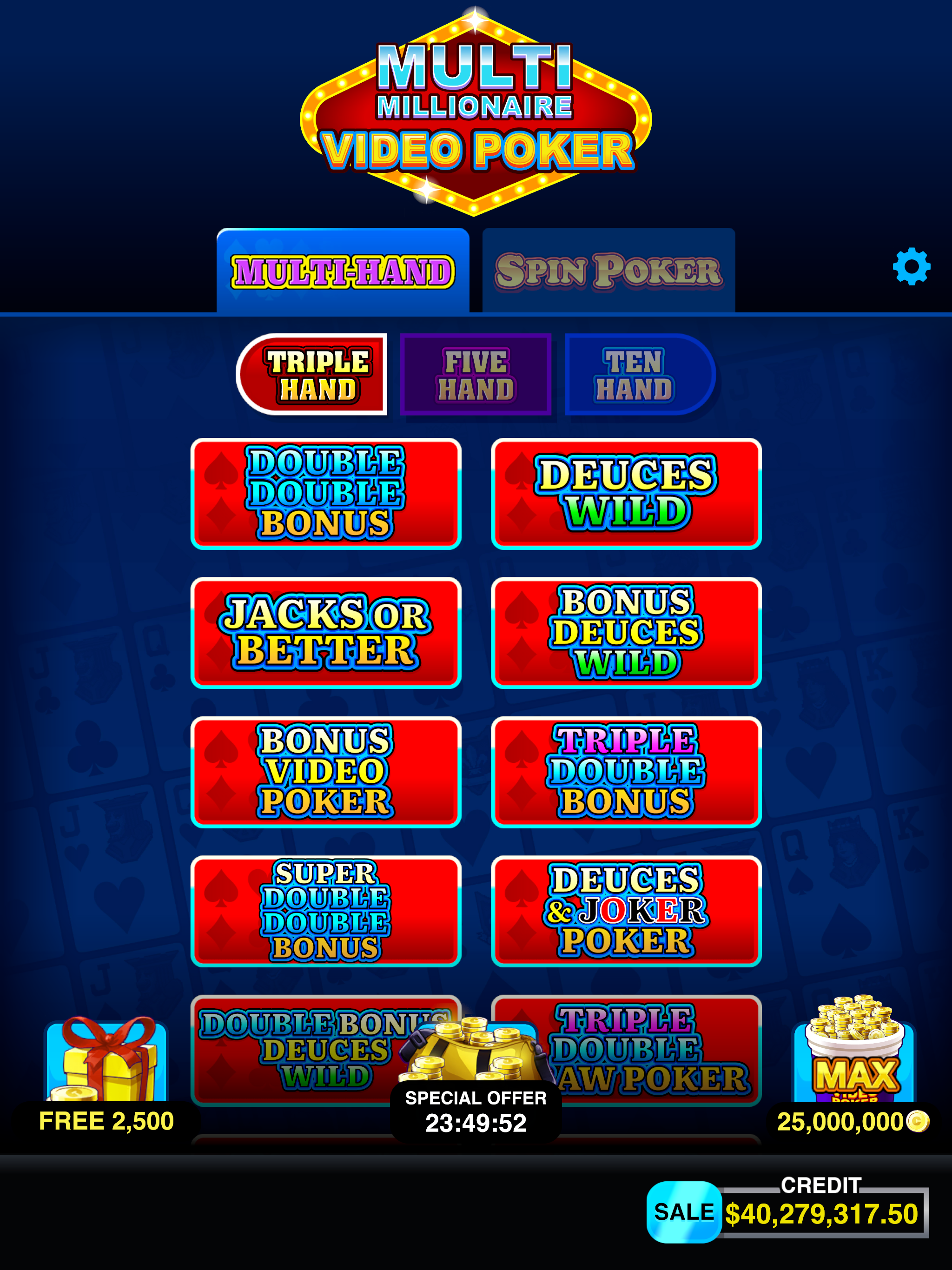 Multi Millionaire Video Poker