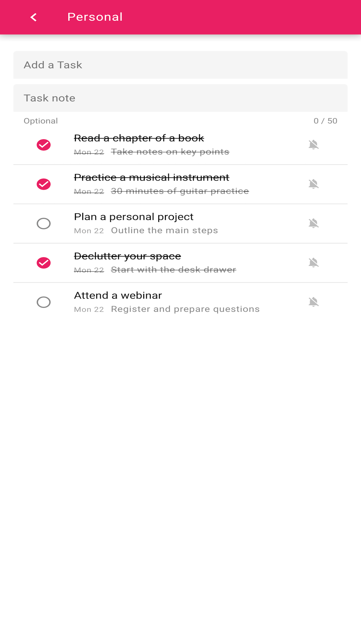 Check List: Daily Task Tracker