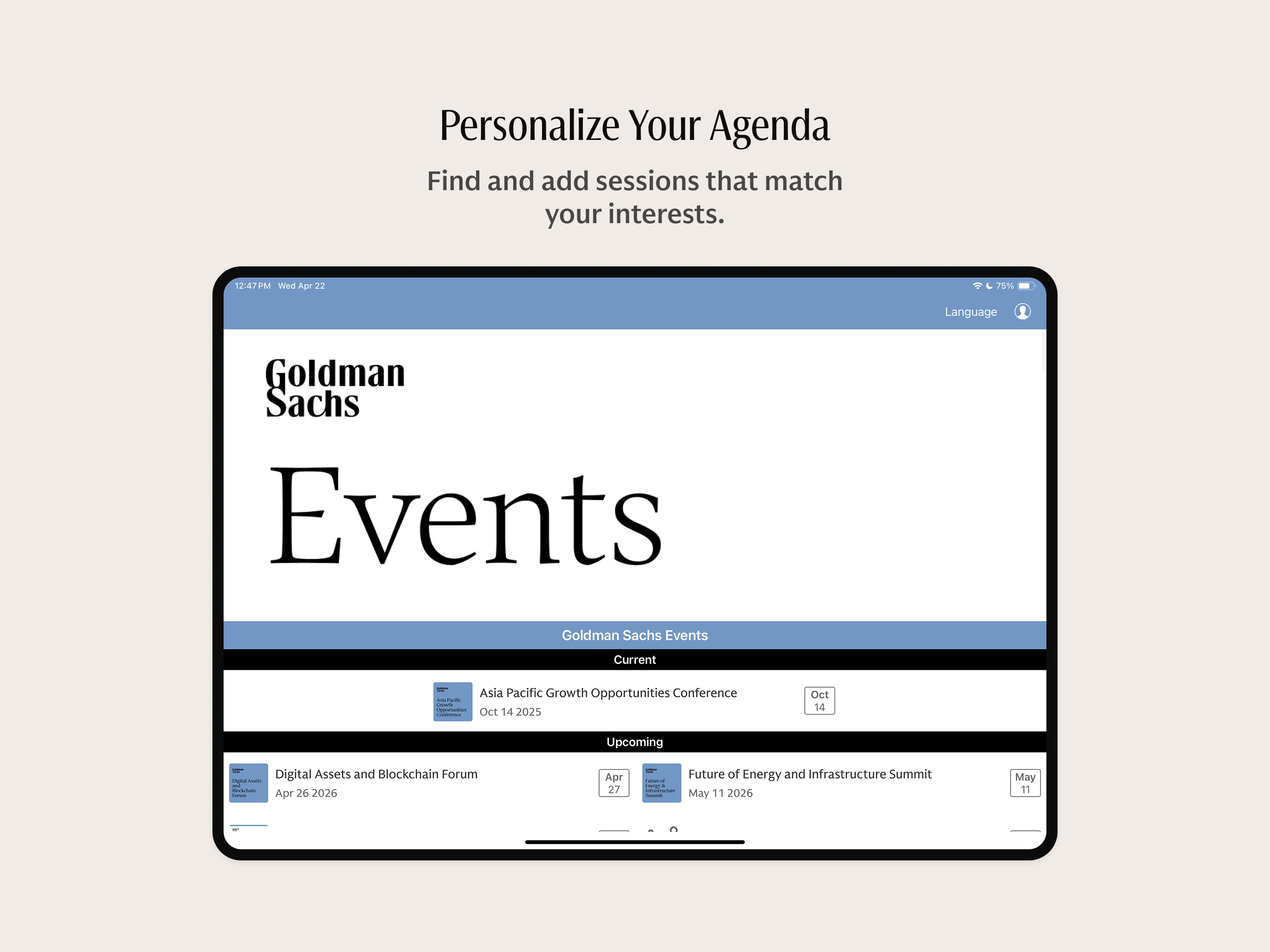 Goldman Sachs Events screenshot 5