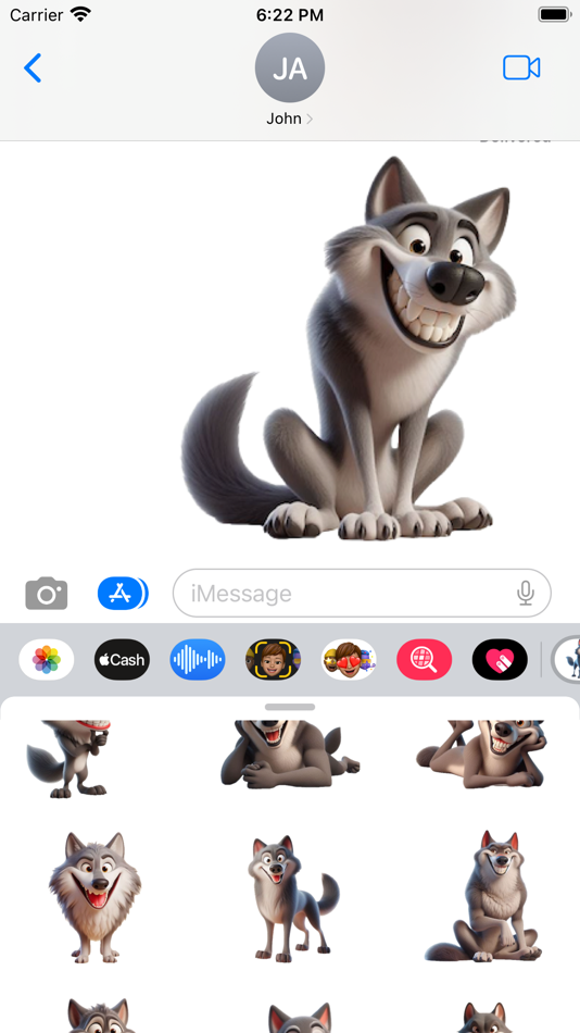 #5. Happy Wolf Stickers (iOS) بواسطة: Paul Scott
