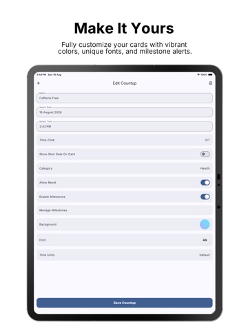 Count It: Countdown & Countup iPad screenshot