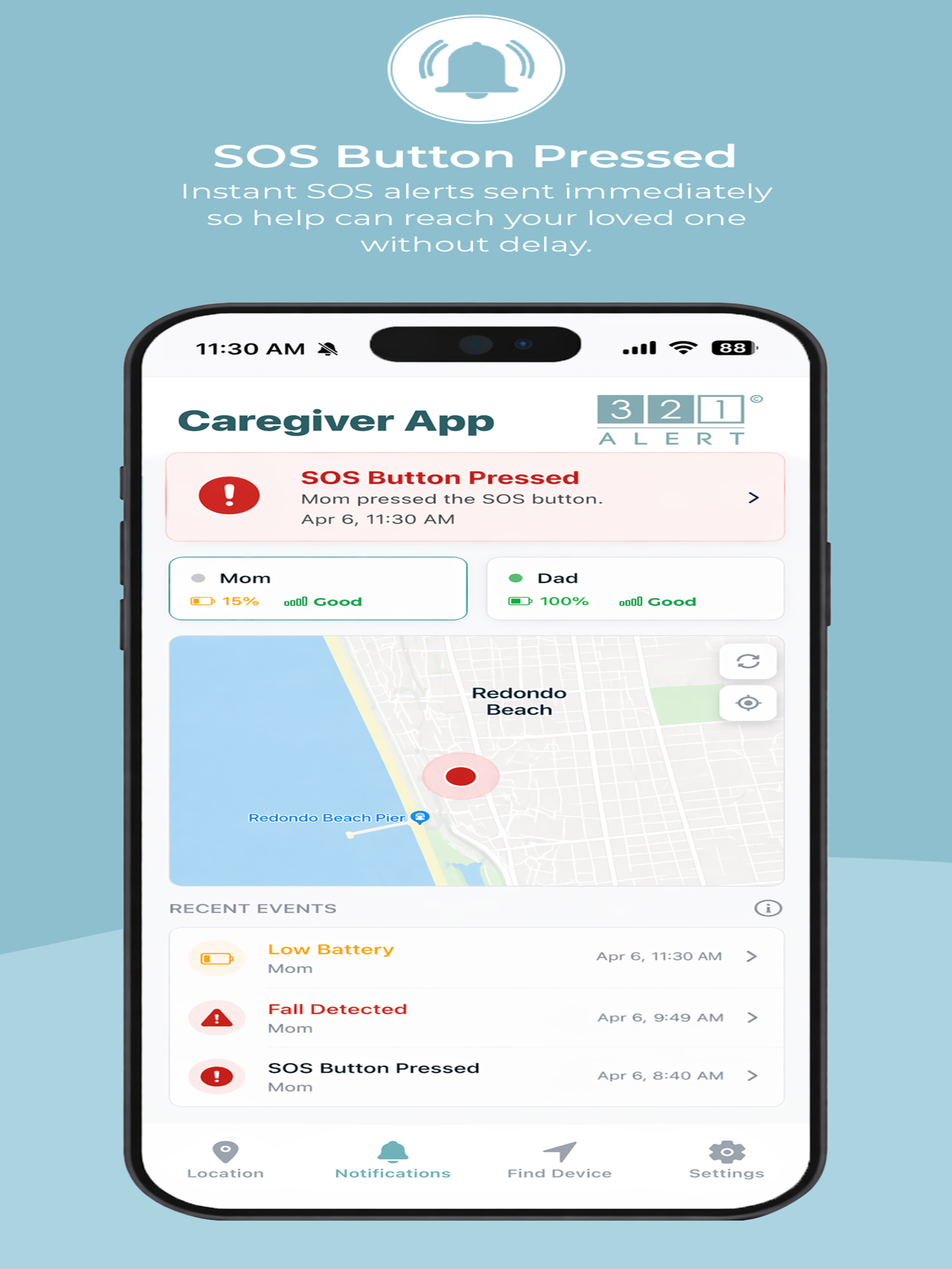 321 Alert - Caregiver App