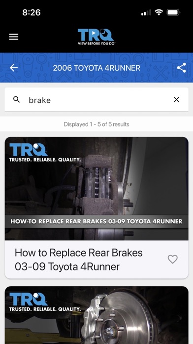 TRQ Auto Parts Screenshot