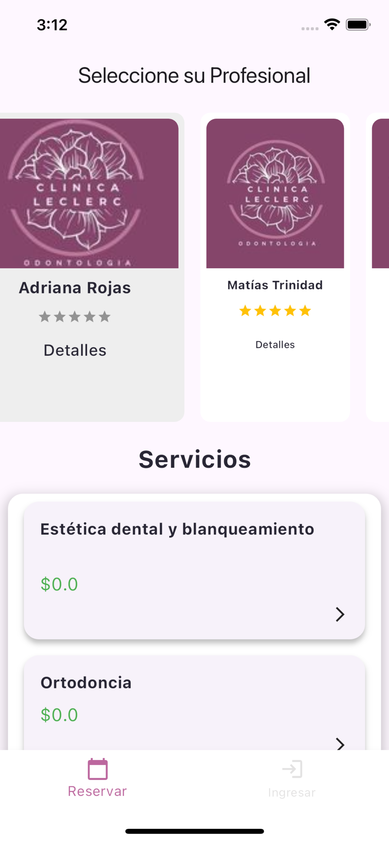 Reservas Odontologicas