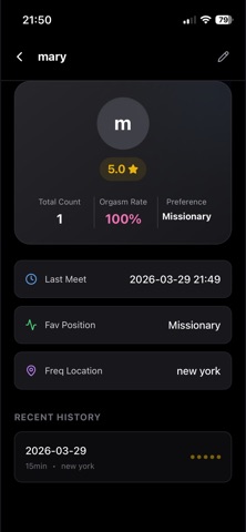 My Intimacy Tracker Screenshot 5 of 7