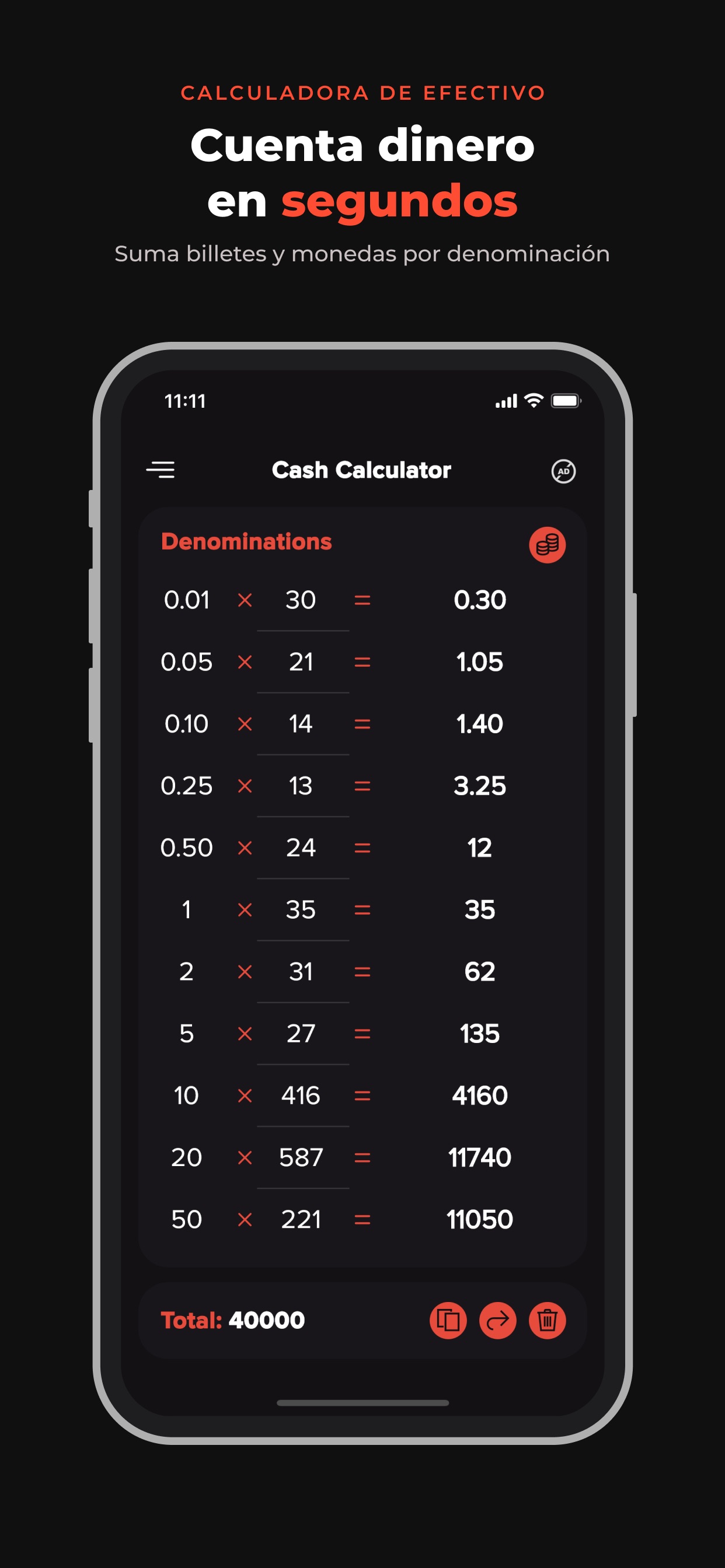 Screenshot 1 of Calculadora de efectivo