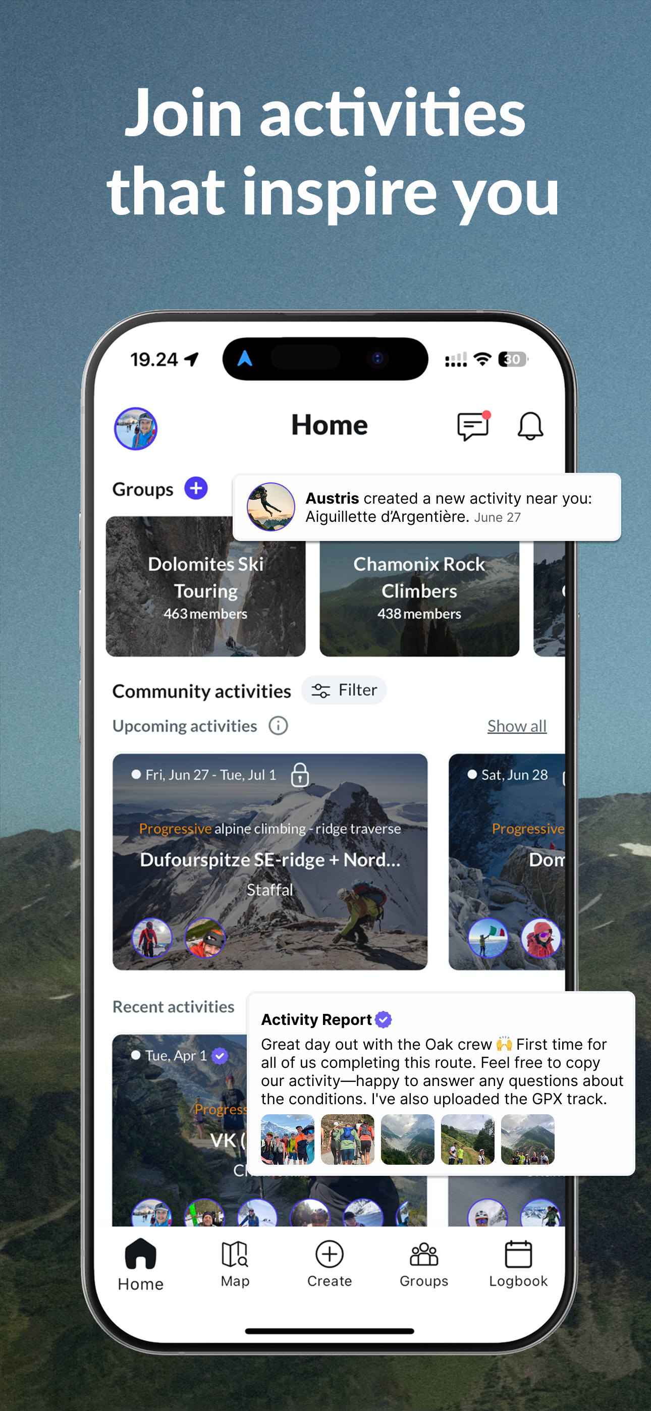 Oak: ski, climb, run