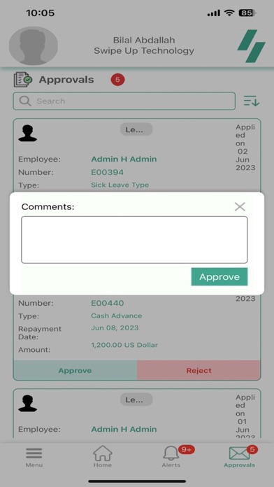 Swipe up Technology HRMS Screenshot