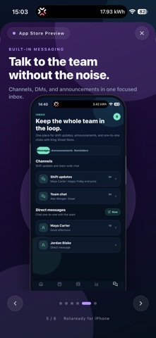 Rotaready: HR, Rota & Shifts iPhone screenshot