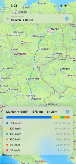 Capture d'écran de Autobahn Map sur iPhone 2