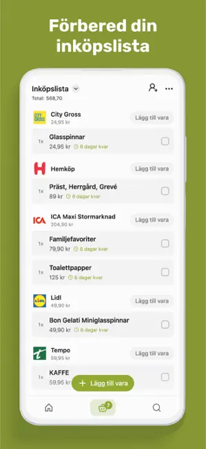 eReklamblad och inköpslista iPhone screenshot 5