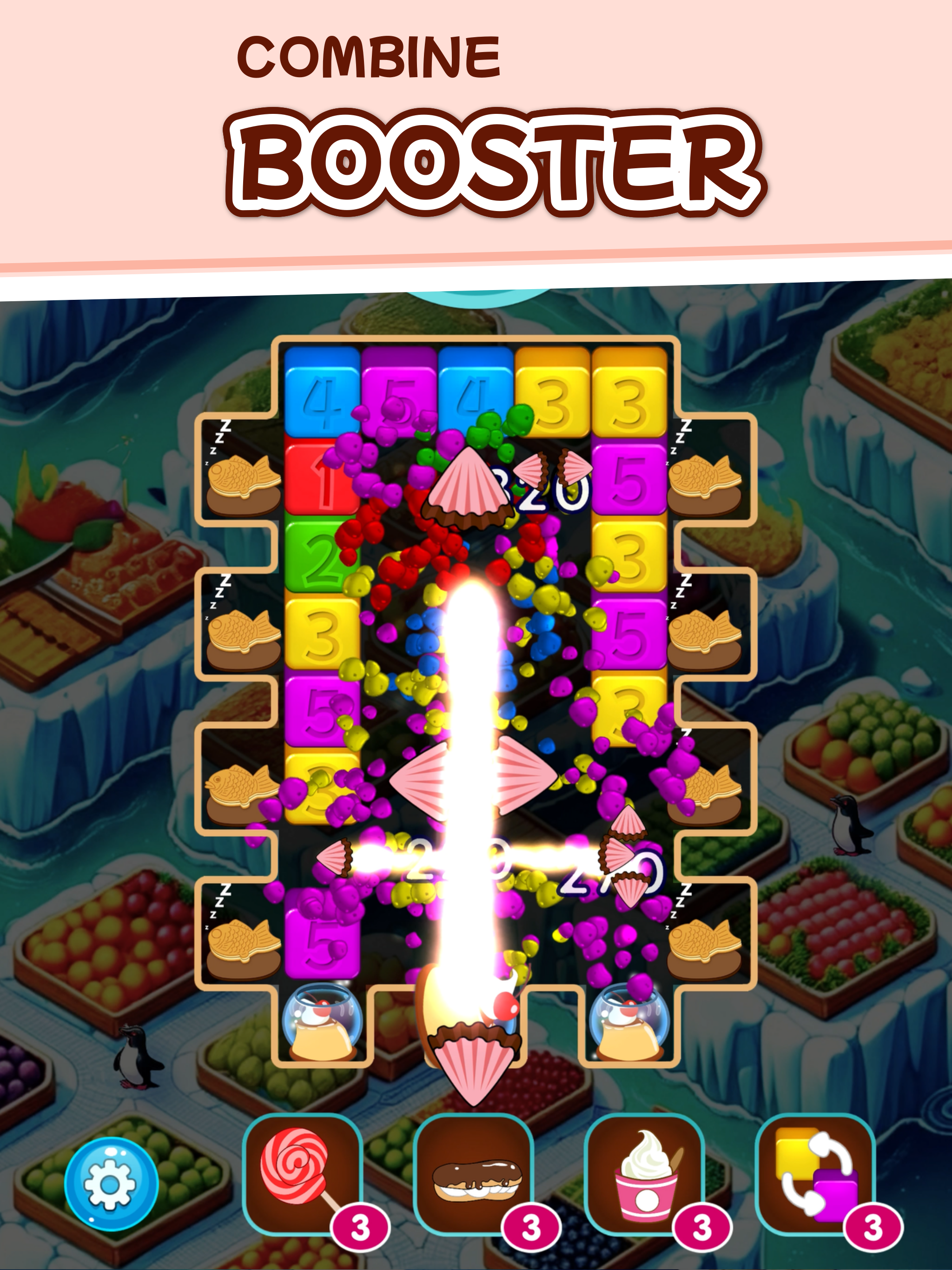 Polar Bear HOT SWEETS Match3 screenshot 10