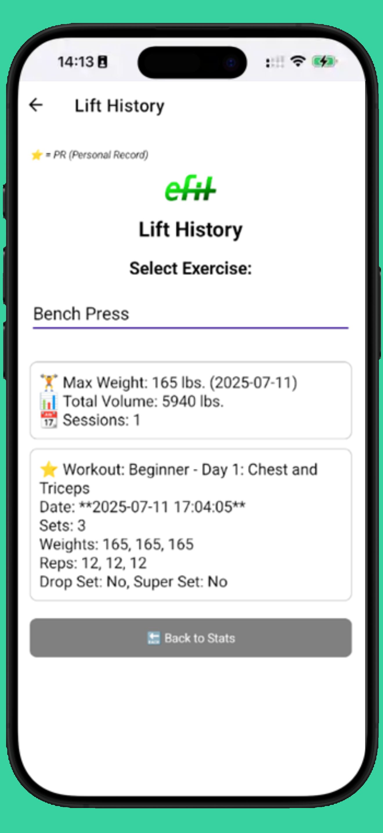 eFitLog Gym Workout Log