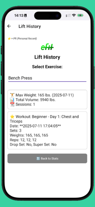 eFitLog Gym Workout Log Screenshot 6 of 10