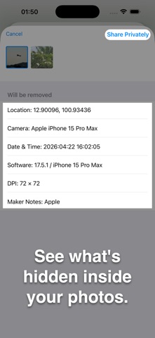 EXIF Cleaner PRO iPhone screenshot