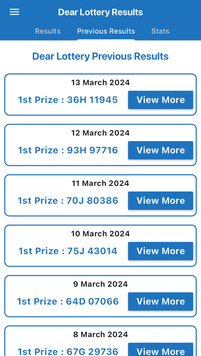 Dear Lottery Results Screenshot