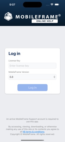 MobileFrame Online Help Screenshot 1 of 3