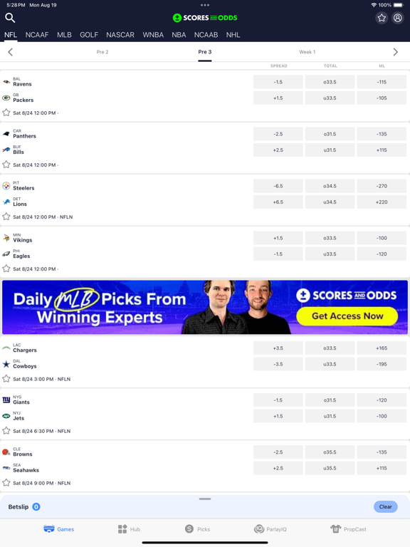 Screenshot #4 pour Scores and Odds Sports Betting